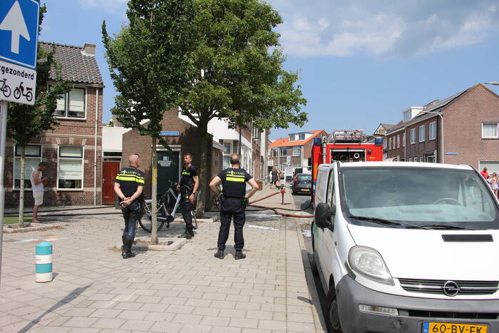 Brand in spuimuur tijdens werkzaamheden