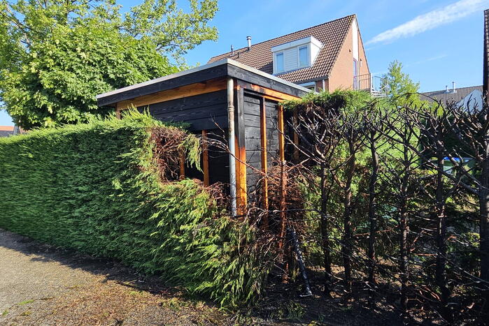 Brandende coniferenhaag snel geblust