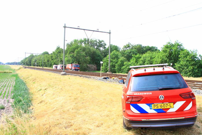 Treinverkeer stilgelegd vanwege natuurbrand