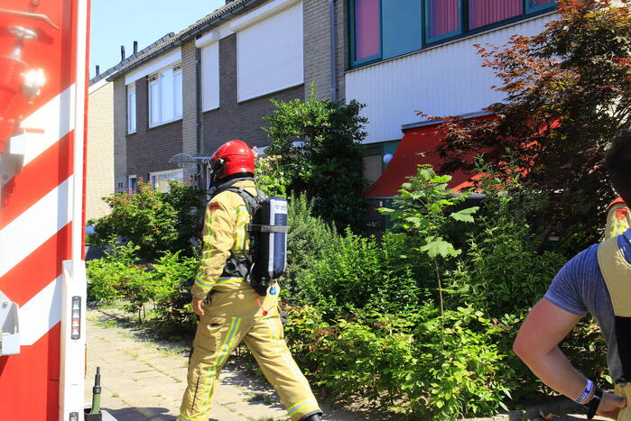 Brand in garage van woning