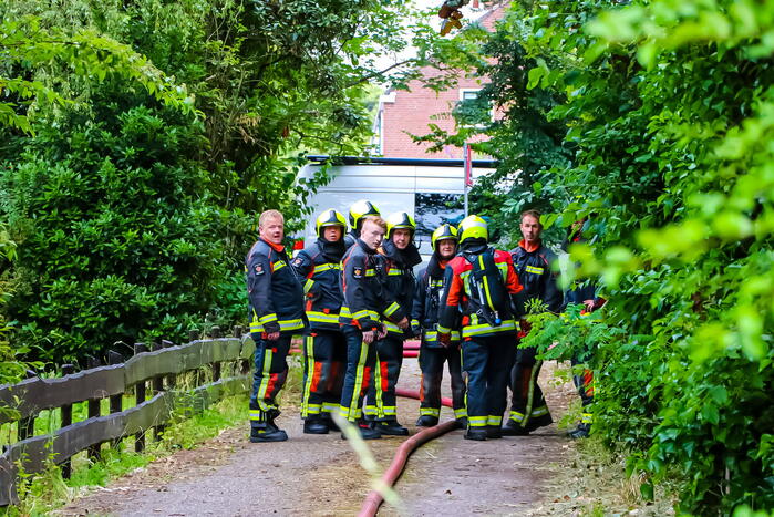 Stapel hout afgebrand