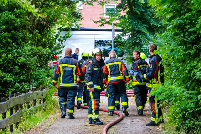 Stapel hout afgebrand