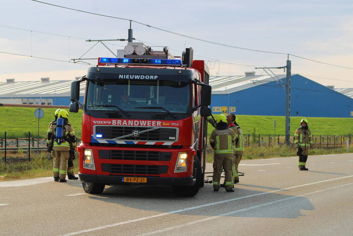 Flink stuk berm in brand