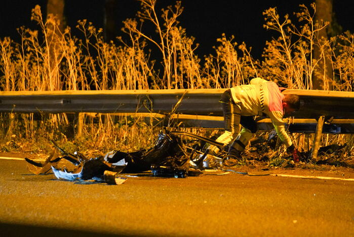 Auto verliest motor bij enkelzijdig ongeval