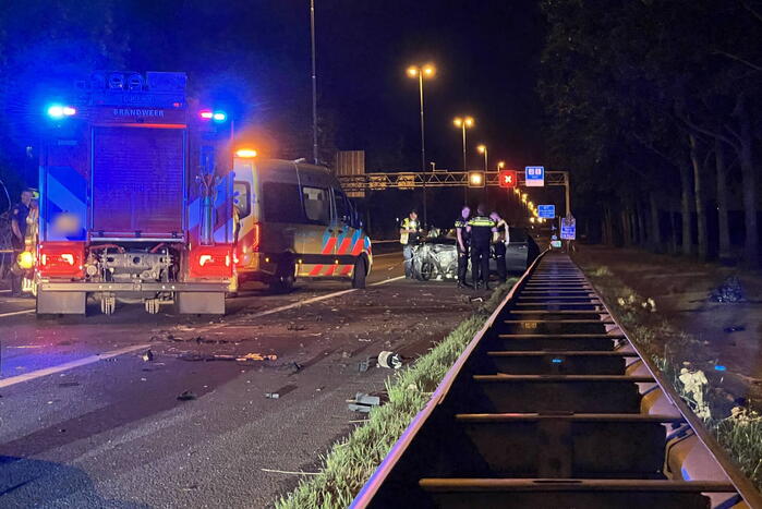 Auto verliest motor bij enkelzijdig ongeval