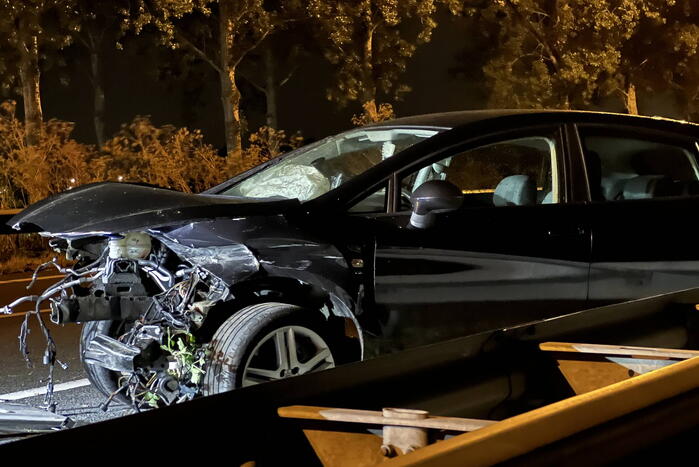 Auto verliest motor bij enkelzijdig ongeval