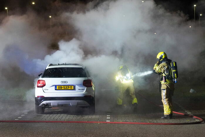 Auto volledig uitgebrand op parkeerplaats
