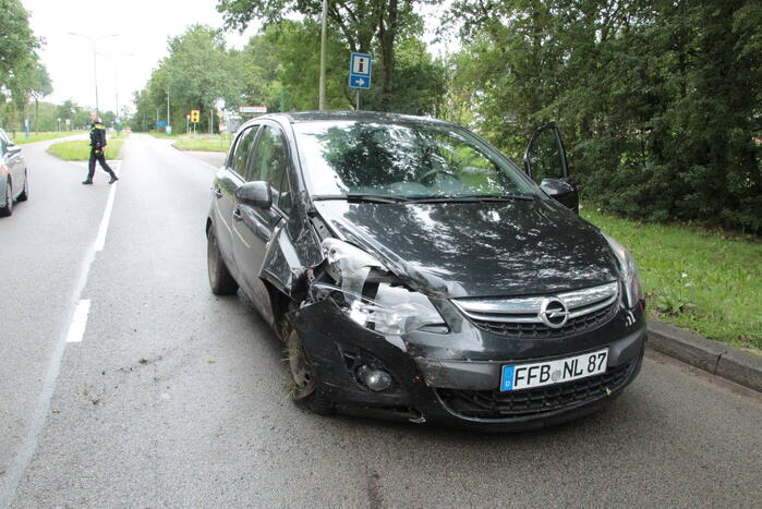 Automobilist vliegt uit de bocht en eindigt in bosschage