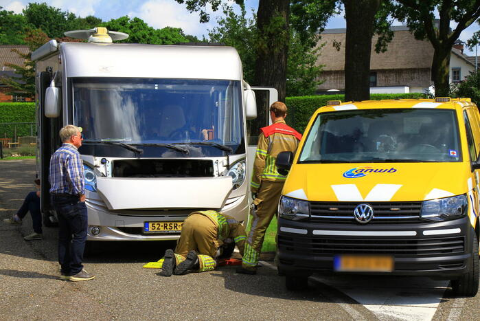 Camper gestrand door brandstoflekkage