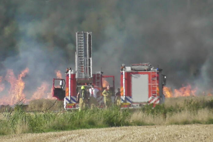 Grote brand op weiland