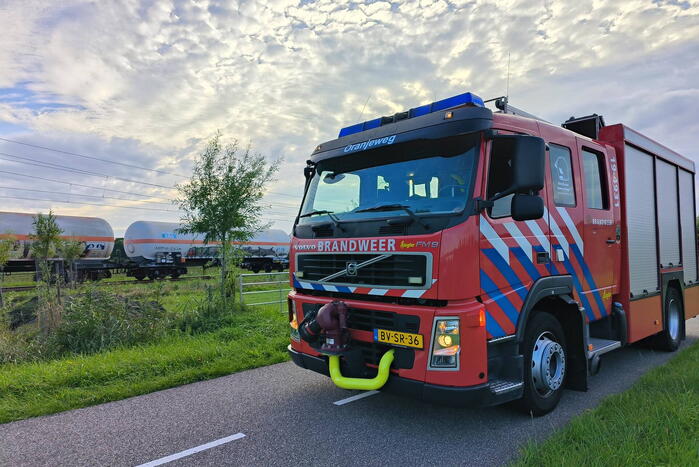 Brandgeur door vastgelopen remmen bij goederenwagon