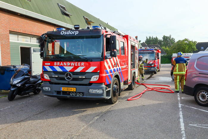 Brandweer voorkomt flinke brand in garagebedrijf
