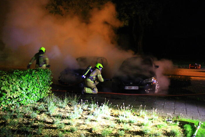 Auto's verwoest door brand