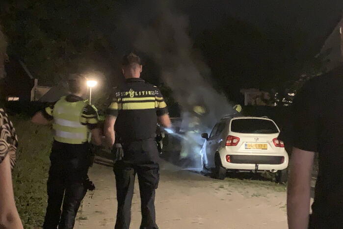 Auto beschadigd na brand