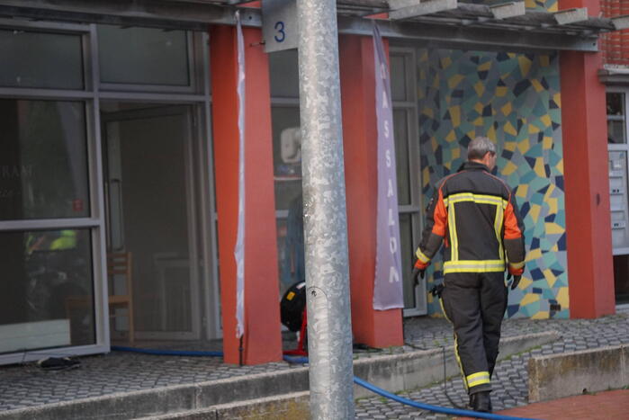 Kledingbak vat vlam in wassalon