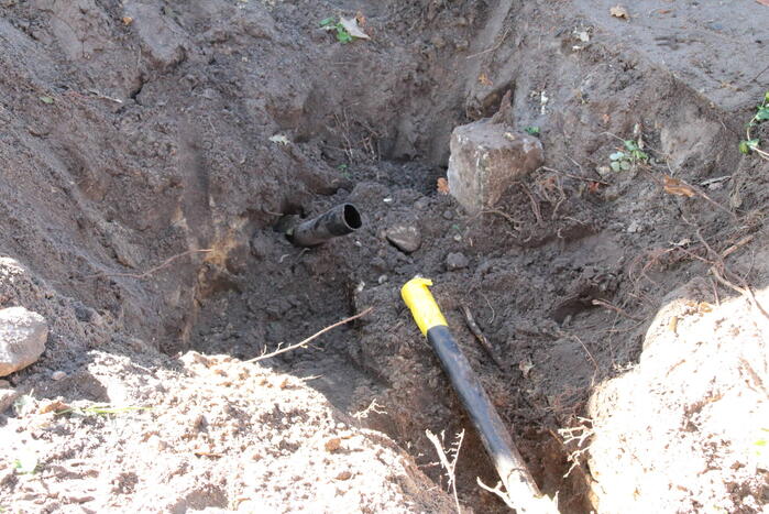 Gasleiding geraakt tijdens weghalen van boom