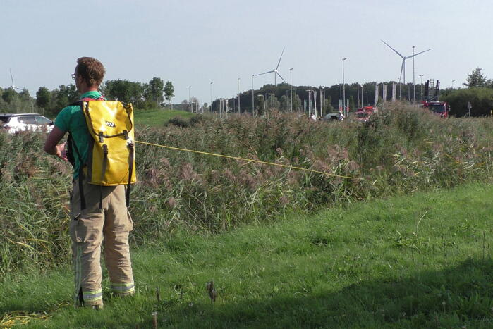 Grote zoekactie naar te water geraakte hond