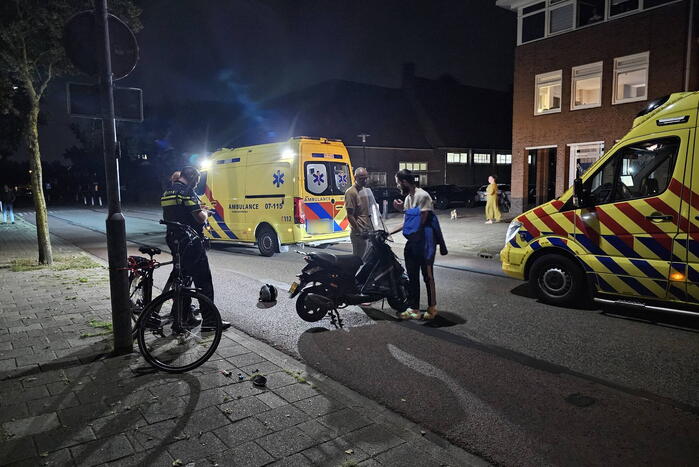 Botsing tussen scooter en fietser