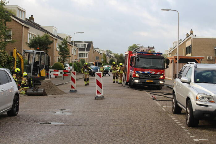 Gaslekkage door werkzaamheden aan straat