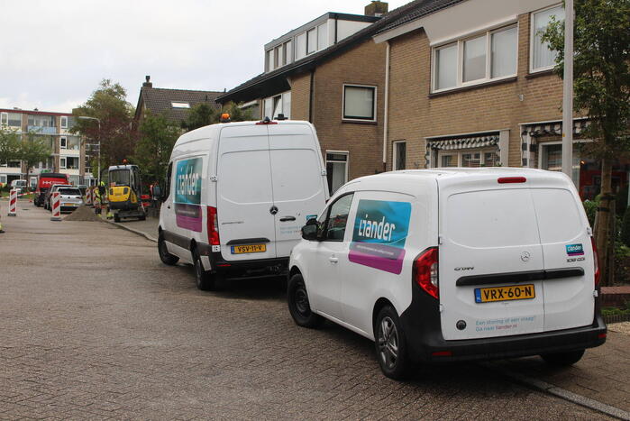 Gaslekkage door werkzaamheden aan straat