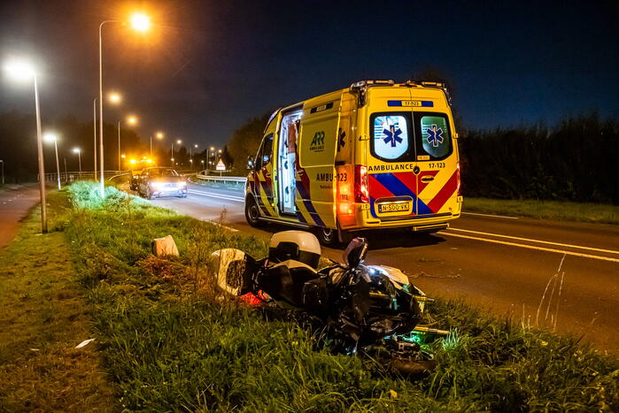 Motorrijder gewond bij eenzijdig ongeval