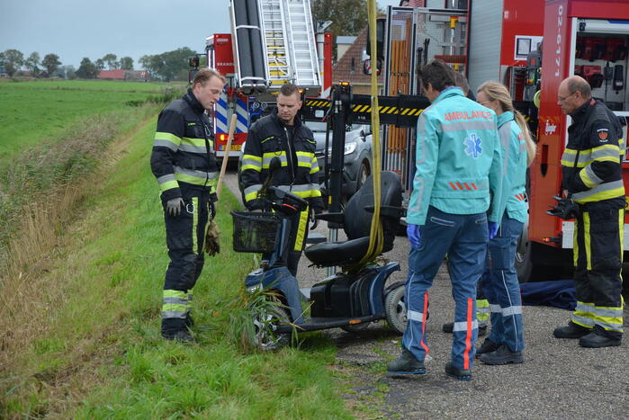 Bestuurder scootmobiel onderkoeld na te water raken