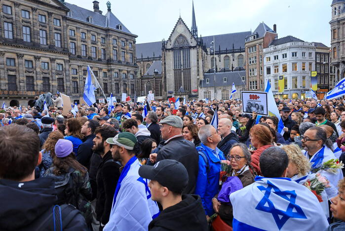 Manifestatie voor Israël druk bezocht