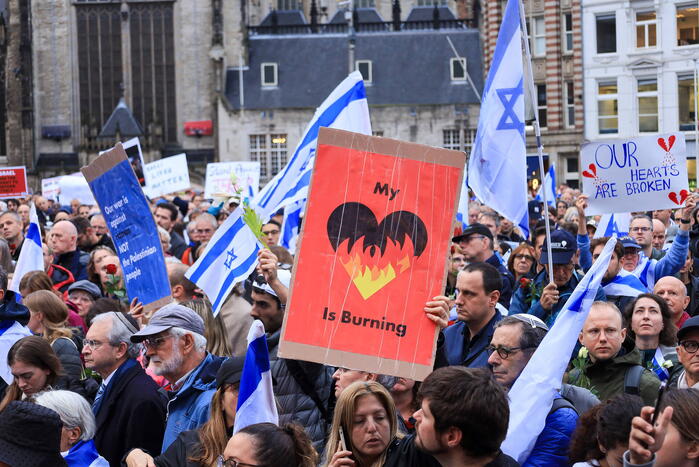 Manifestatie voor Israël druk bezocht