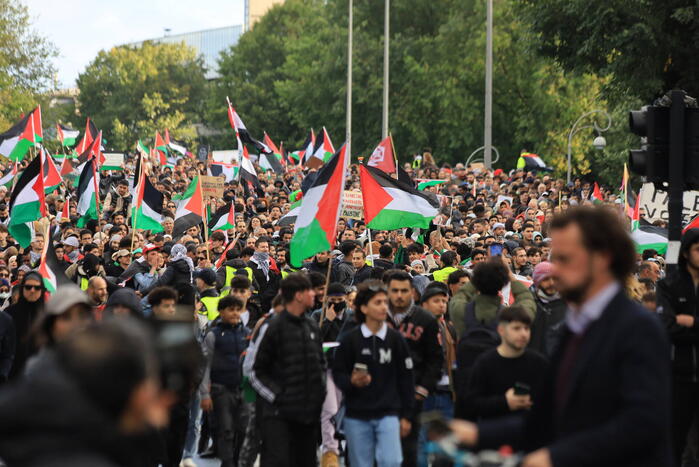 Grote opkomst bij demonstratie pro Palestina