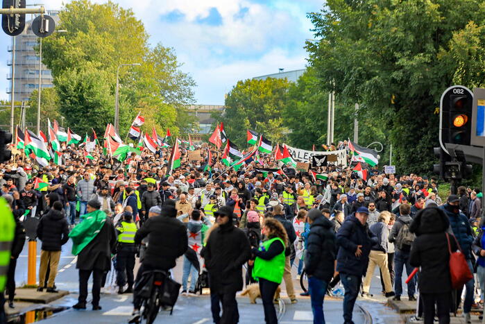 Grote opkomst bij demonstratie pro Palestina
