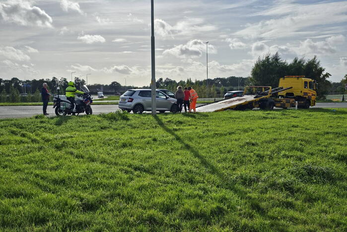 Twee voertuigen botsten op oprit snelweg