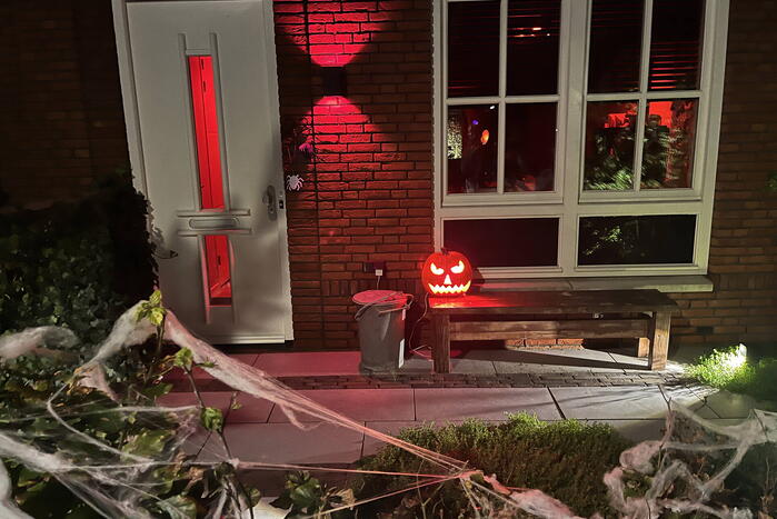 Veel mensen de straat op voor enge Halloweentocht