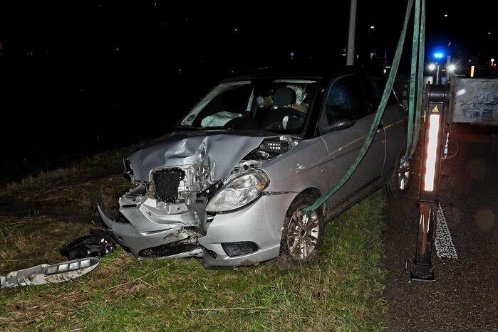 Bestuurder aangehouden na eenzijdig ongeval