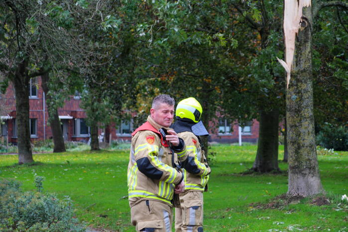 Omgeving afgezet door afgebroken tak