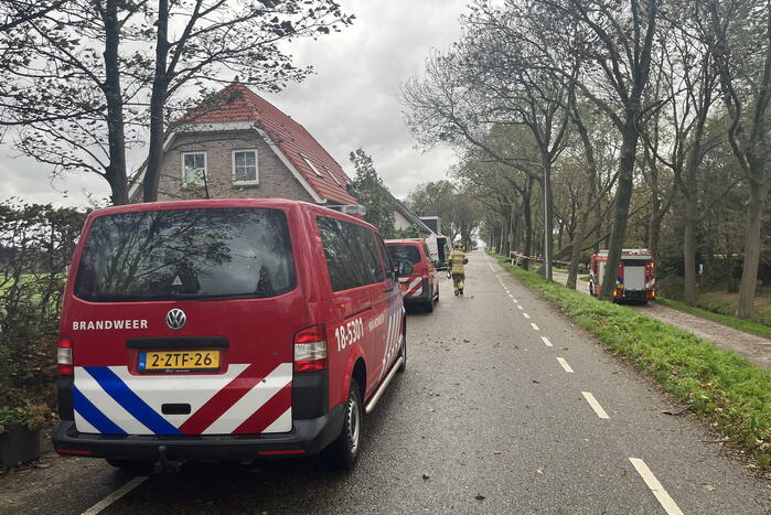 Gasleiding geraakt door omgevallen boom