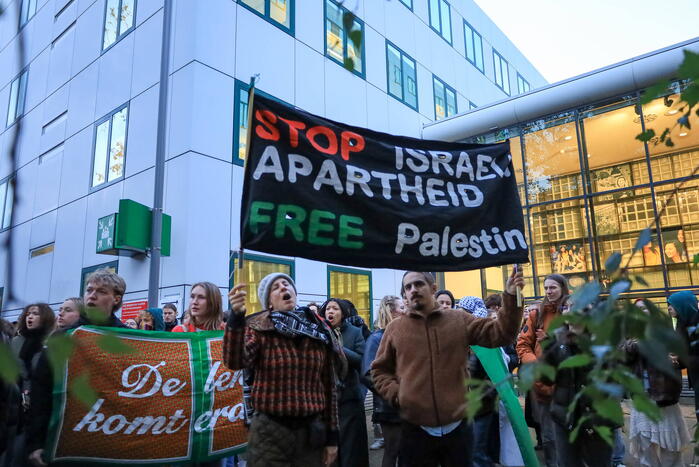 Pro-Palestina demonstratie bij universiteit