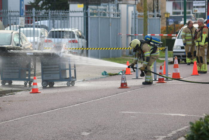 Accu vat vlam op werkbank