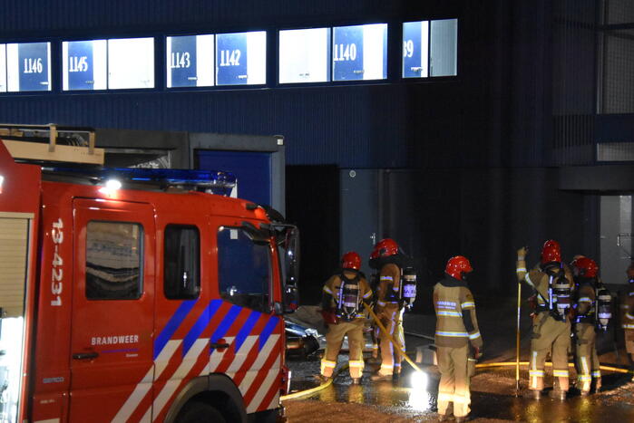 Hevige brand in opslagbox