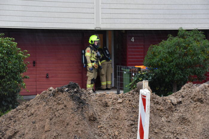 Gasleiding geraakt bij graafwerkzaamheden