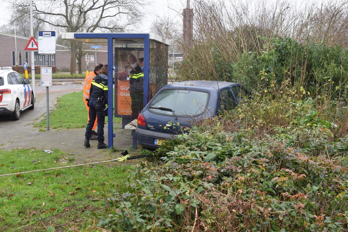 Auto raakt van weg en belandt in bosjes