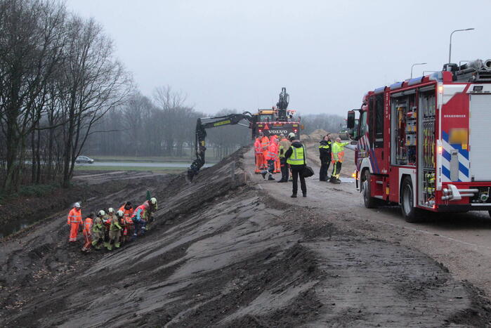 Persoon gevallen bij wegwerkzaamheden