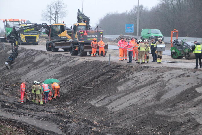 Persoon gevallen bij wegwerkzaamheden