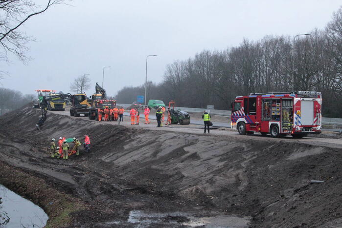Persoon gevallen bij wegwerkzaamheden