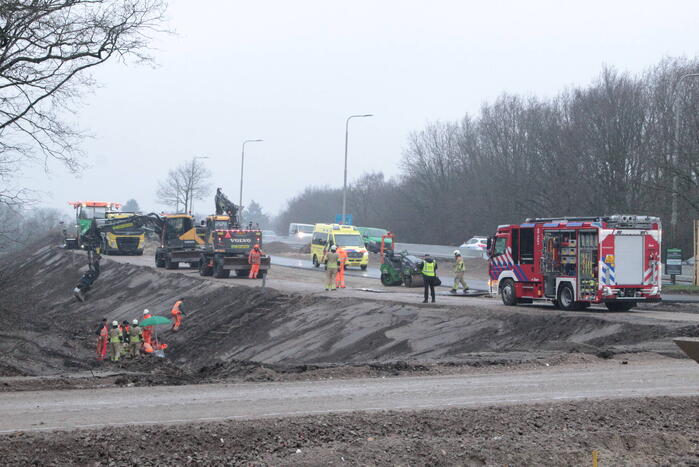 Persoon gevallen bij wegwerkzaamheden