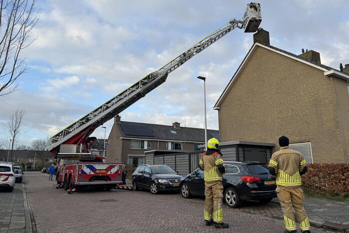 Schoorsteenbrand trekt veel bekijks