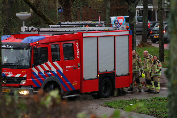Boom waait tegen schuur aan