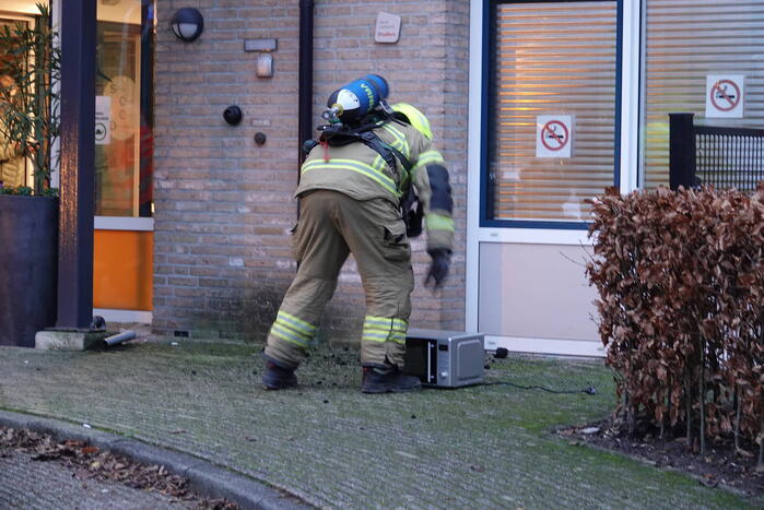 Rookontwikkeling door brand in magnetron in woon-zorgcomplex