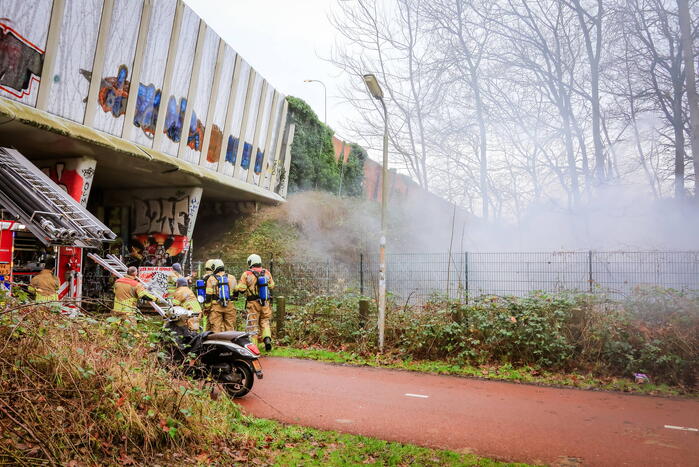 Schuur in volkstuin afgebrand