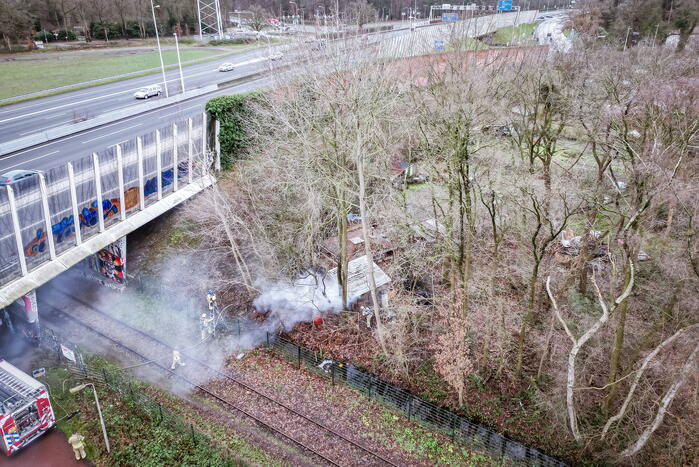 Schuur in volkstuin afgebrand