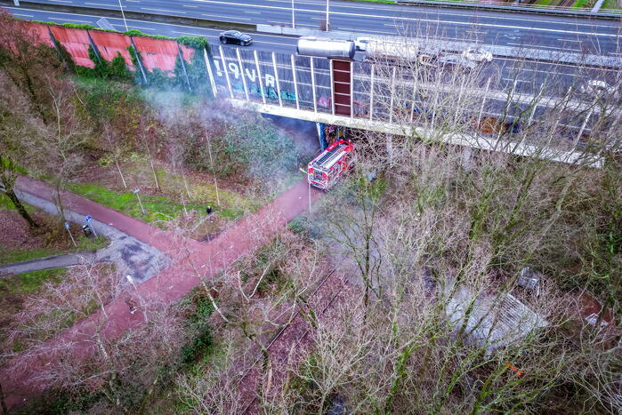 Schuur in volkstuin afgebrand